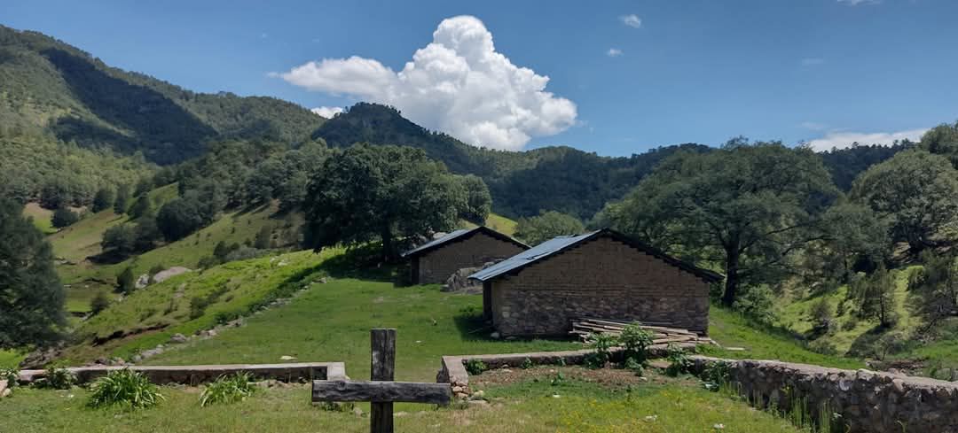 Casas de piedra en el valle